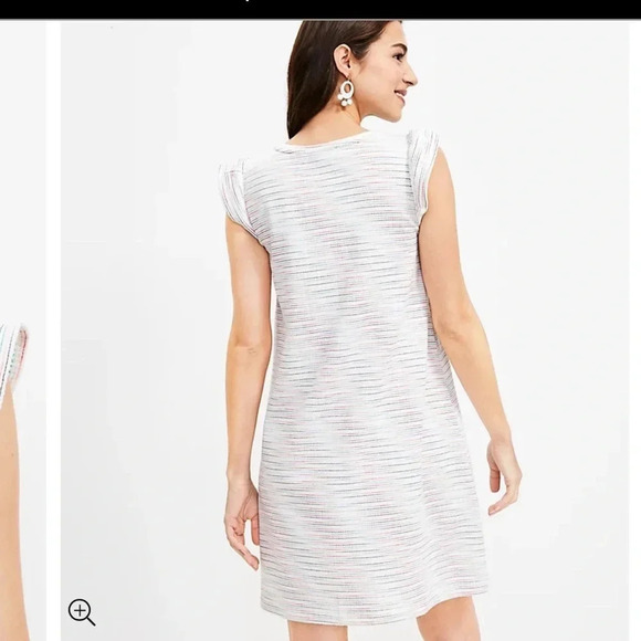 NWT LOFT Dress ~ Loft Petite Ruffle Sleeve V-Neck Swing Dress Medium - Picture 11 of 11